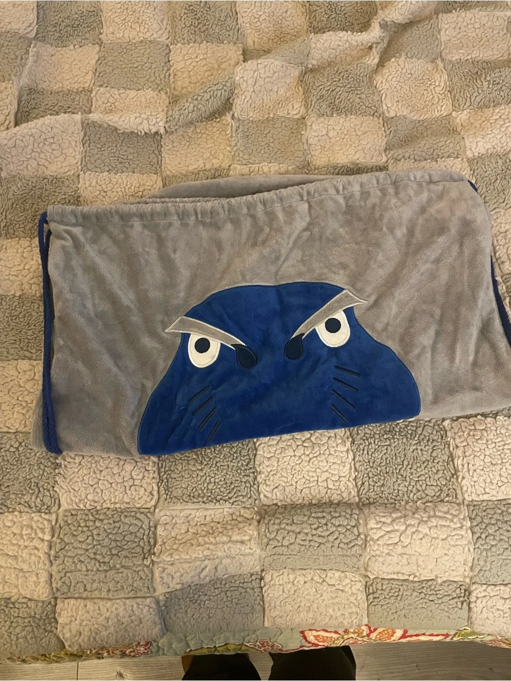 Blue Dino Drawstring Sling Bag